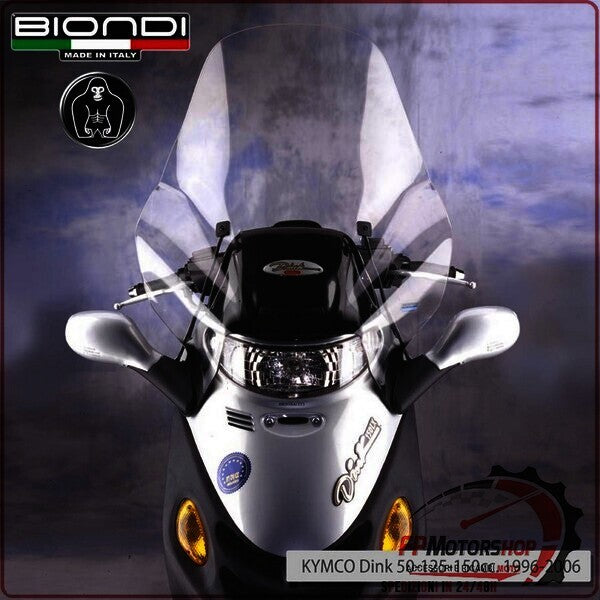 PARABREZZA PER SCOOTER KYMCO DINK 125/150 96>2006 ATTACCHI COMPRESI BIONDI 