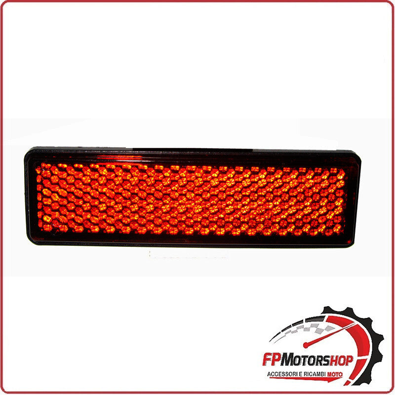 CATADIOTTRO RETTANGOLARE ROSSO BASE NERA CON VITI MOTO E SCOOTER VARI