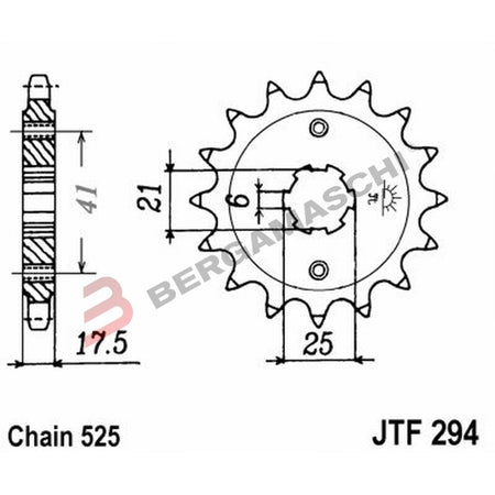 PIGNONE TRASMISSIONE PER MOTO JT 294 Z14 JTF294.14 14 DENTI ACCIAIO