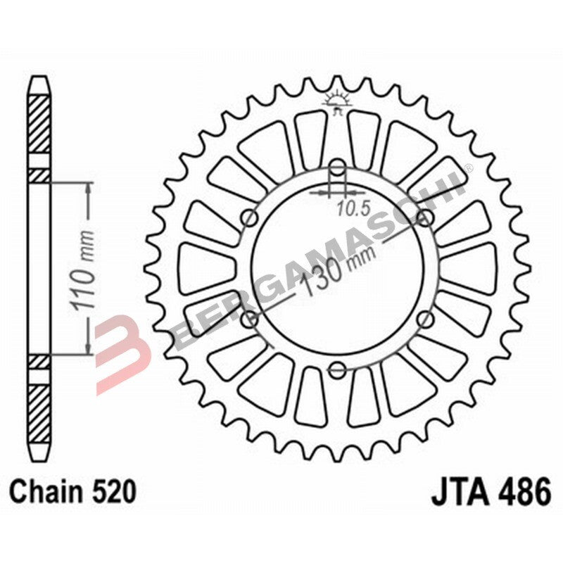 CORONA PER TRASMISSIONE MOTO ALL.7075T6 JTA 486 Z42 BLK JTA486.42BLK KAWASAKI