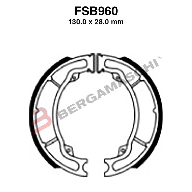 GANASCE FRENO SCOOTER FERODO FSB960 ORGANICA PER SYM HD 125 200 04>07