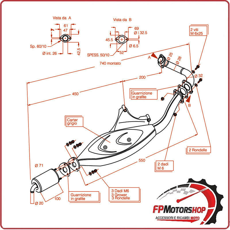 MARMITTA SILENZIATORE TERMINALE DI SCARICO SITO PER PIAGGIO ZIP 50 SP 96-04 0572