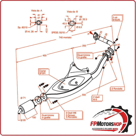 MARMITTA SILENZIATORE TERMINALE DI SCARICO SITO PER PIAGGIO ZIP 50 SP 96-04 0572