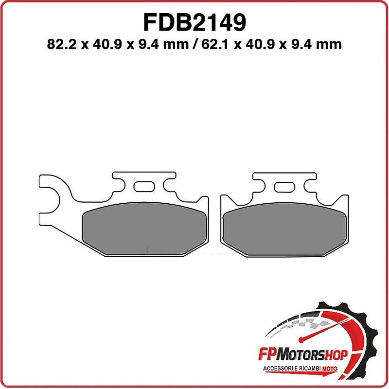 PASTIGLIE FRENO PER MOTO FDB2149SG CAN-AM OUTLANDER MAX 4X4 650 07>10 SUZUKI