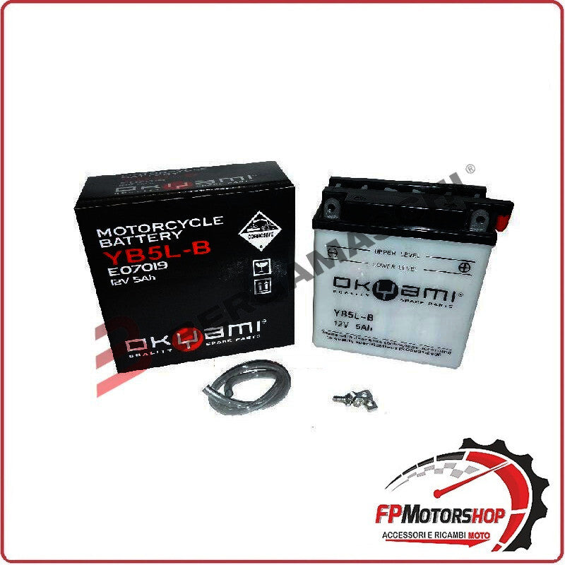 BATTERIA PER MOTO OKYAMI OB5L-B YB5L-B 12V 5AH 120X61X128MM CCA60