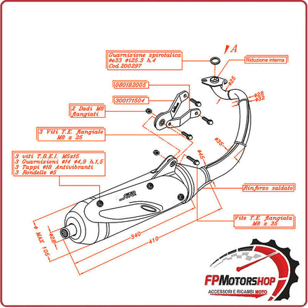 MARMITTA SILENZIATORE TERMINALE DI SCARICO SITO PER YAMAHA NEO'S 50 02-12 0734