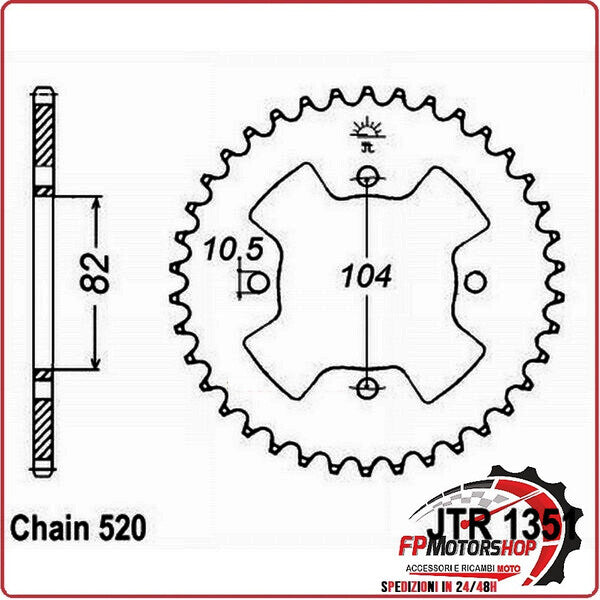 CORONA PER TRASMISSIONE MOTO JT 1351 Z40 JTR1351.40 40 DENTI ACCIAIO PASSO 520