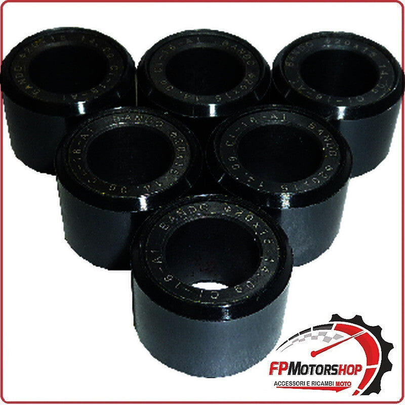 KIT 6 RULLI MASSETTE VARIATORE PER SUZUKI 150 SIXTEEN 08>11 20X15 14G BANDO