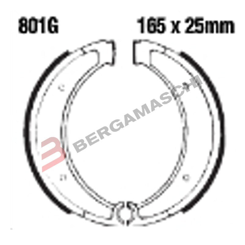 GANASCE FRENO PER MOTO HUSQVARNA WR 250/450 71>74 SCANALATE EBC 801G ORGANICA