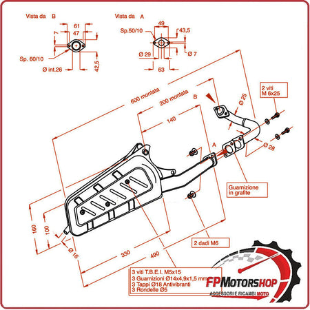 MARMITTA SILENZIATORE TERMINALE DI SCARICO SITO PER PIAGGIO SFERA 50 94-98 0256