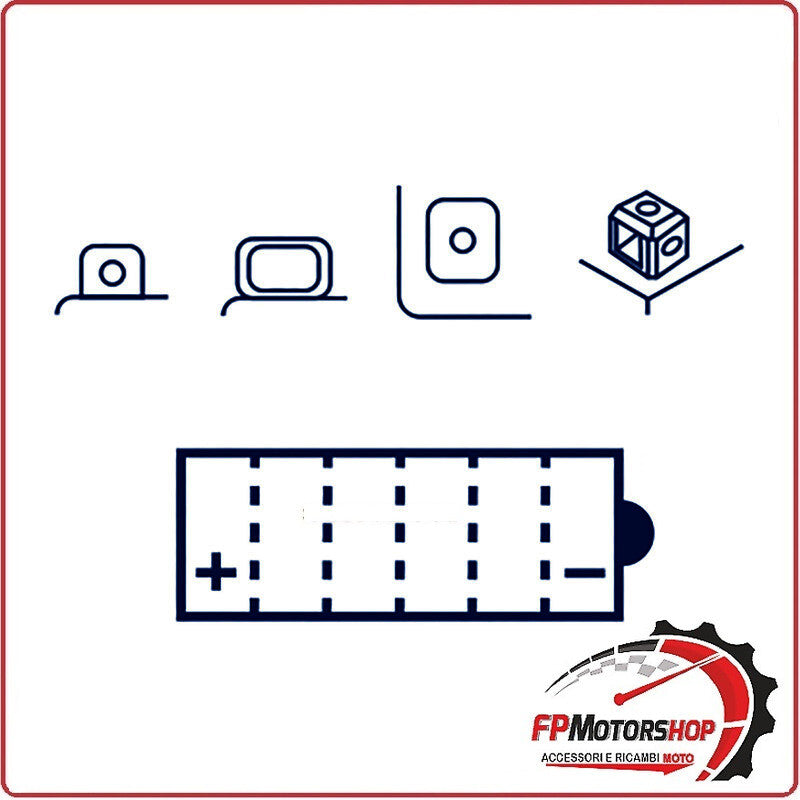 BATTERIA PER MOTO MARELLI MOB14-B2 SM YB14-B2 12V 14Ah HONDA SHADOW POLARIS