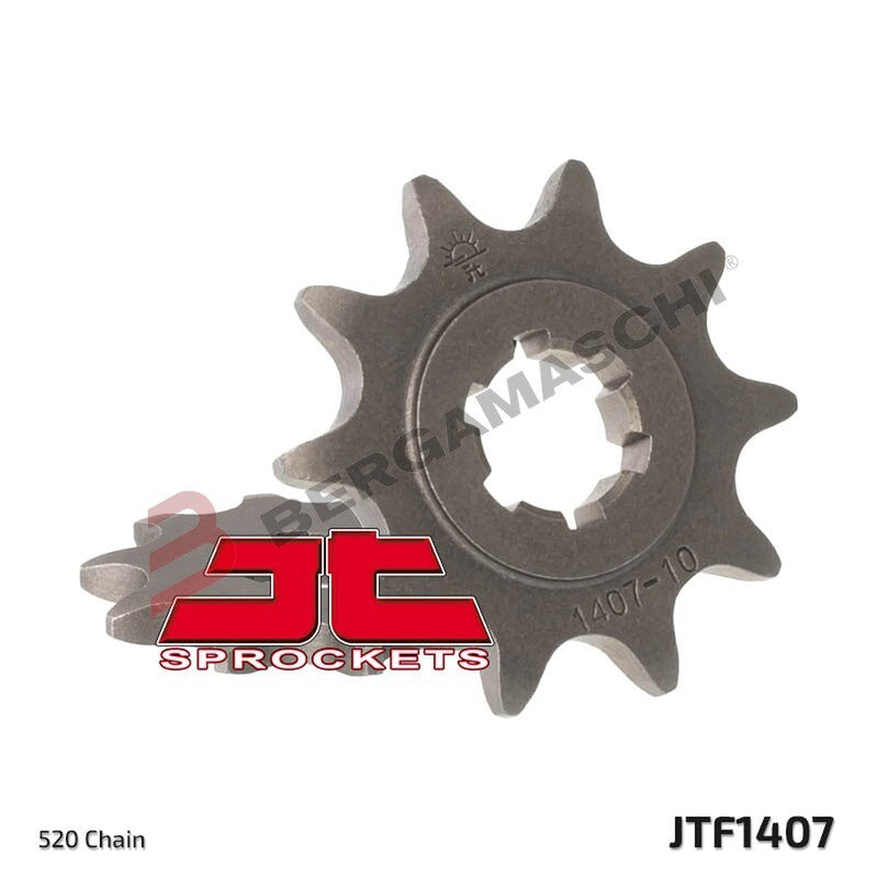 PIGNONE TRASMISSIONE PER MOTO JT 1407 Z10 JTF1407.10 10 DENTI ACCIAIO PASSO 520