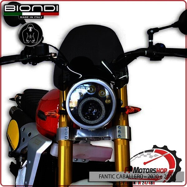 CUPOLINO PARABREZZA MOTO PER FANTIC CABALLERO 125 250 500 2020> SMOKE NERO