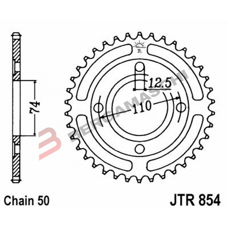 CORONA PER TRASMISSIONE MOTO JT 854 Z41 JTR854.41 41 DENTI ACCIAIO PASSO 530
