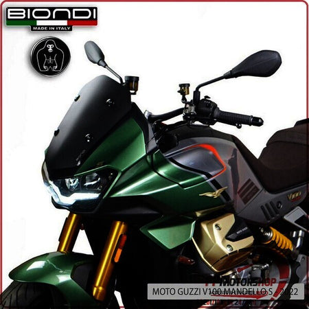 CUPOLINO PARABREZZA PER MOTO GUZZI V100 2022> NERO SATINATO SPORT BIONDI