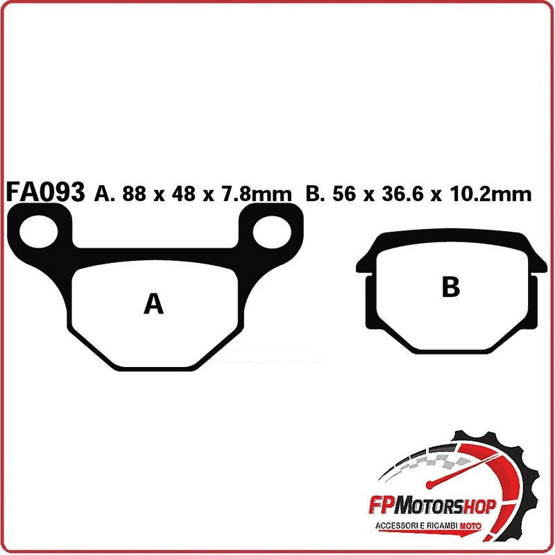 PASTIGLIE PASTICCHE FRENI PER MOTO SUZUKI GS125 EBC FA093 ORGANICA