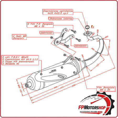 MARMITTA SILENZIATORE TERMINALE SCARICO SITO PER YAMAHA AEROX 50 KAT 04-12 0716