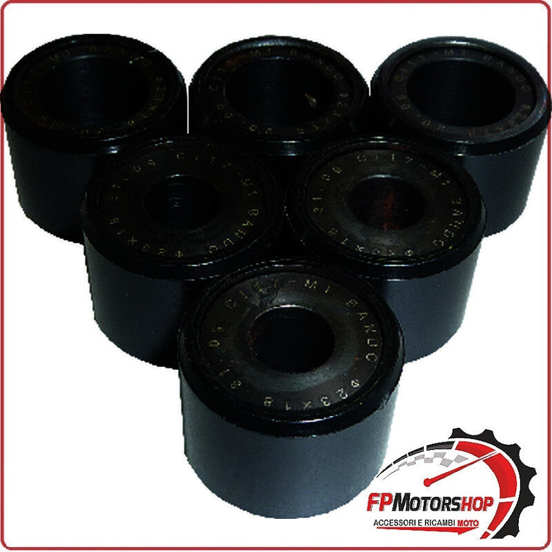 KIT 6 RULLI MASSETTE VARIATORE PER SCOOTER 24x18 31G BANDO SUZUKI 250 AN BURGMAN