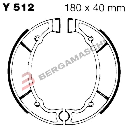 GANASCE FRENO PER MOTO YAMAHA TX500 > XS EBC Y512 MESCOLA ORGANICA
