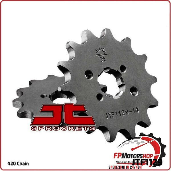 PIGNONE TRASMISSIONE PER MOTO JT 1129 Z13 JTF1129.13 13 DENTI ACCIAIO PASSO 420