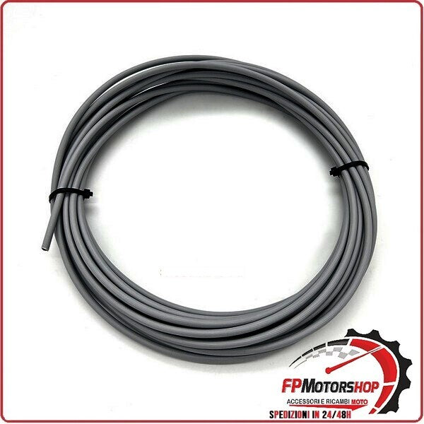 GUAINA PER CAVO FRENO CAMBIO FRIZIONE MOTO SCOOTER 5mm GRIGIA ZIGRINATA 10MT
