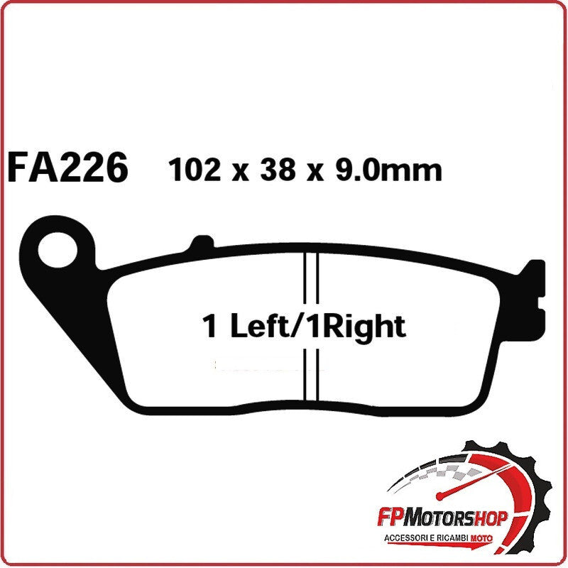 PASTIGLIE PASTICCHE FRENI PER MOTO HONDA HORNET 600 ANTERIORE EBC FA226 ORGANICA