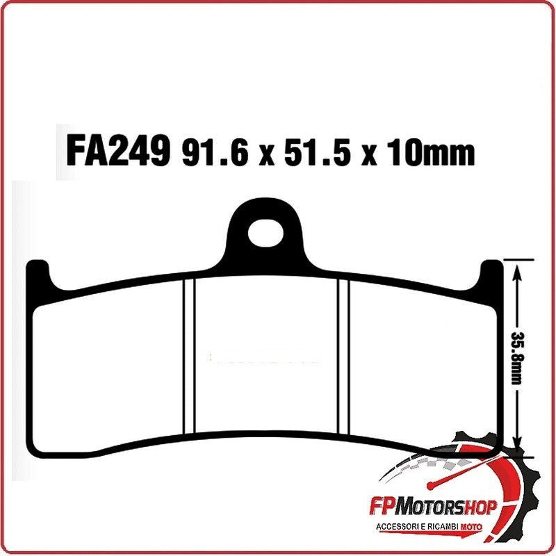 PASTIGLIE PASTICCHE FRENO MOTO PER PINZA 6 PISTONCINI ANTERIORE EBC FA249HH