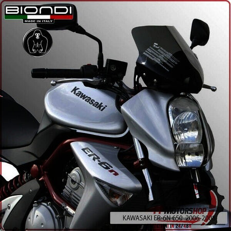 CUPOLINO PARABREZZA MOTO PER KAWASAKI ER 6N FUME DARK BIONDI 650 2006>2008