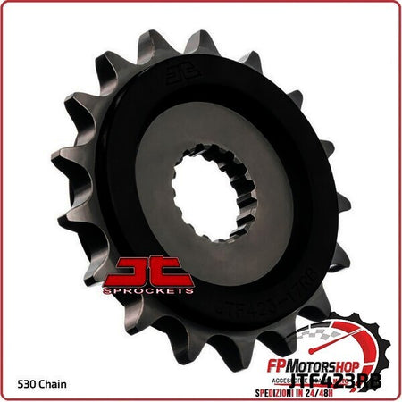 PIGNONE TRASMISSIONE PER MOTO JT 423 Z18 JTF423.18 18 DENTI ACCIAIO PASSO 530