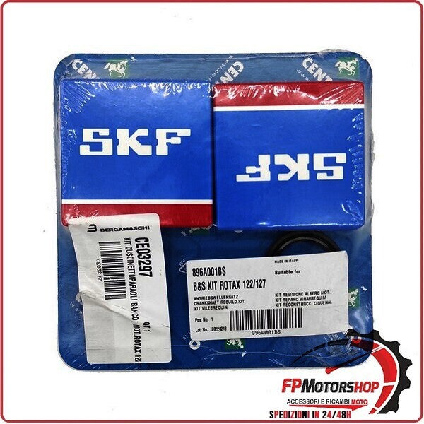 KIT CUSCINETTI PARAOLI BANCO PER ROTAX 122/127 CENTAURO 896A001BS MOTORI