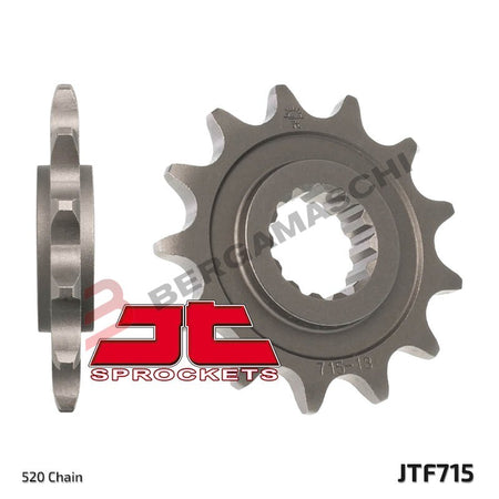 PIGNONE TRASMISSIONE PER MOTO JT 715 Z12 JTF715.12 12 DENTI ACCIAIO PASSO 520