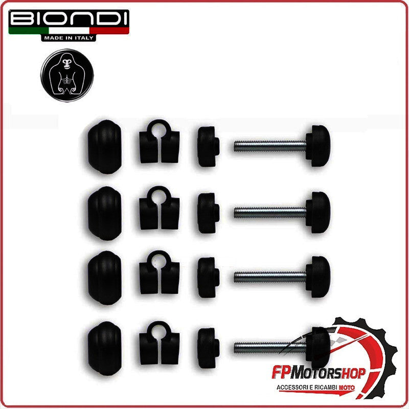 KIT FISSAGGIO PARABREZZA PER MOTO SCOOTER BIONDI BULLONE TESTA GOMMA 8X60 10mm