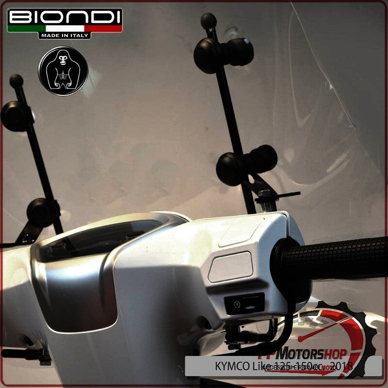 KIT ATTACCHI PARABREZZA SCOOTER PER KYMCO LIKE 18> BIONDI 8500984 125/150