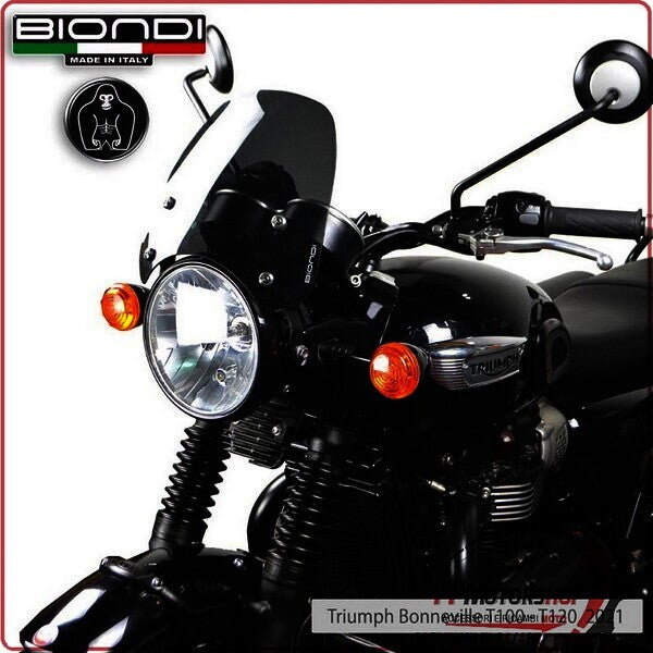 CUPOLINO PARABREZZA MOTO PER TRIUMPH BONNEVILLE T100/T120 2021> SPORT FUME SCURO