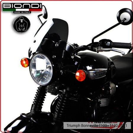 CUPOLINO PARABREZZA MOTO PER TRIUMPH BONNEVILLE T100/T120 2021> SPORT FUME SCURO