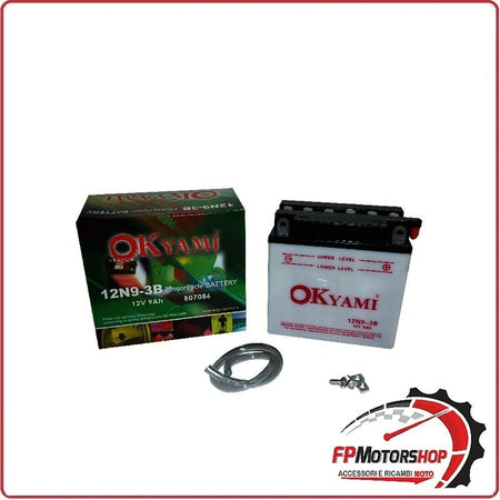 BATTERIA PER MOTO OKYAMI 12N9-3B 12V 9AH 135X75X139MM CCA85 MORINI SPORT 350