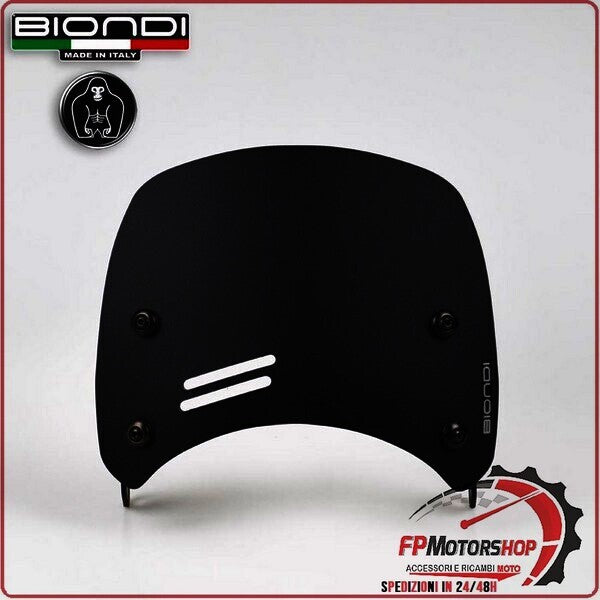 CUPOLINO PARABREZZA MOTO PER ROYAL ENFIELD HNTR 350 2023> NERO SATINATO BIONDI