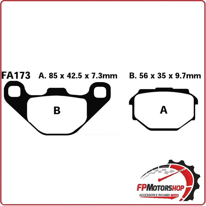 PASTIGLIE PASTICCHE FRENI PER SCOOTER MALAGUTI F10 ANTERIORE EBC FA173 ORGANICA