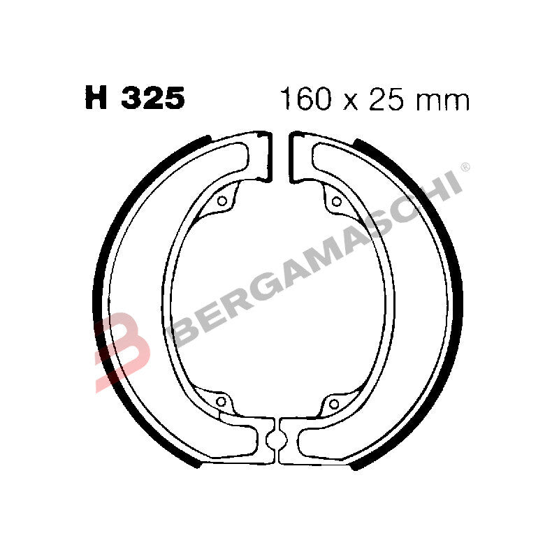 GANASCE FRENO PER MOTO HONDA XL500 S EBC H325 MESCOLA ORGANICA
