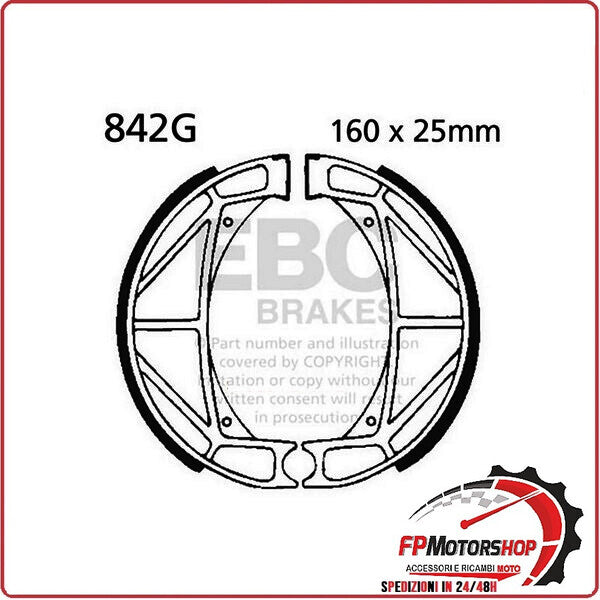 GANASCE FRENO PER MOTO CAGIVA SX/SST 250/350 SCANALATE EBC 842G SX >82 SST