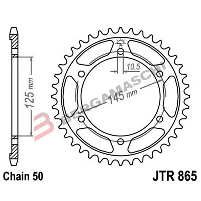 CORONA PER TRASMISSIONE MOTO JT 865 Z39 JTR865.39 39 DENTI ACCIAIO PASSO 530