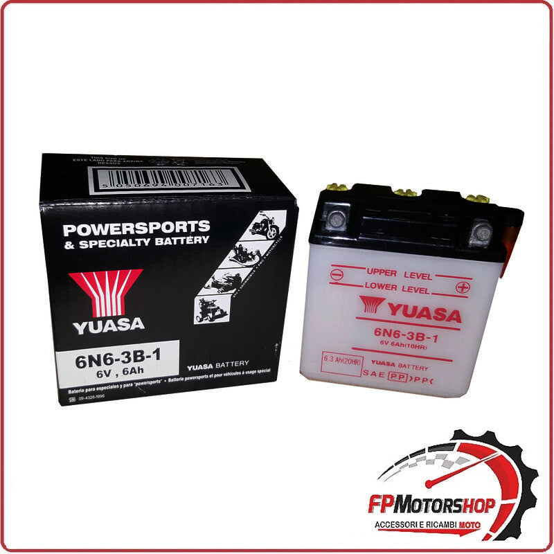 BATTERIA PER MOTO YUASA 6N6-3B-1 6V 6AH 99X57X111MM YAMAHA DT 125