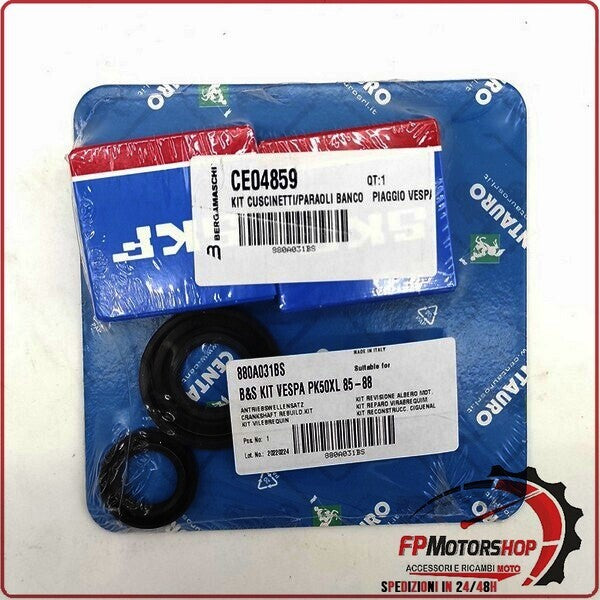 KIT CUSCINETTI PARAOLI BANCO PER PIAGGIO VESPA 50/90/125 ET3 CENTAURO 880A031BS