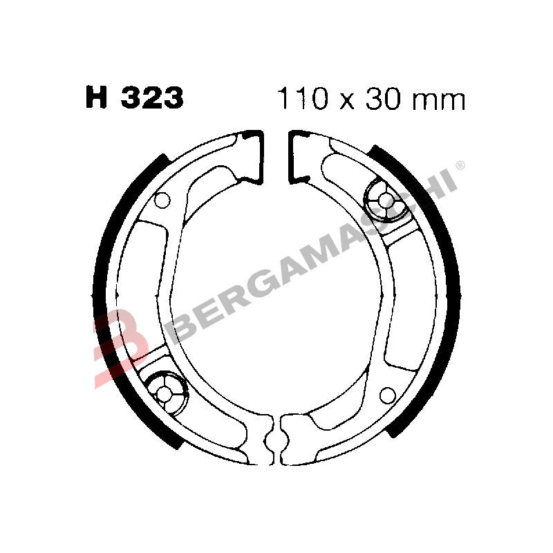 GANASCE FRENO PER MOTO HONDA XL250 R EBC H323 MESCOLA ORGANICA