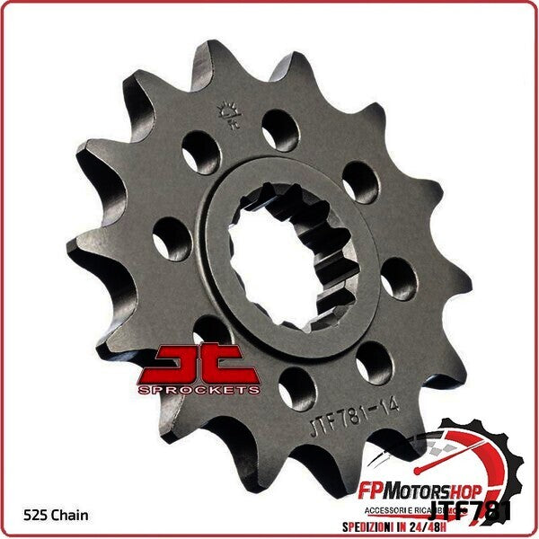 PIGNONE TRASMISSIONE PER MOTO JT 781 Z14 JTF781.14 14 DENTI ACCIAIO PASSO 525
