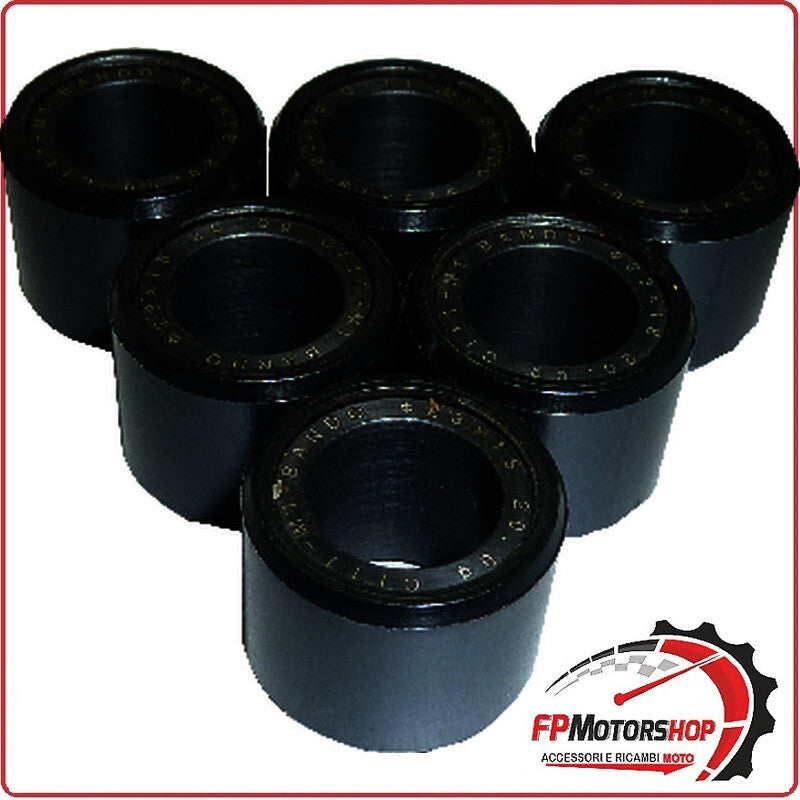 KIT 6 RULLI MASSETTE SCOOTER PER 23X18 20G G-DINK PEOPLE XCITING 250 VARIATORE