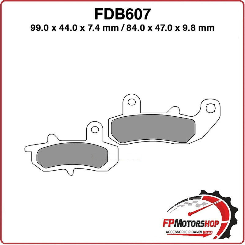 PASTIGLIE FRENI PER MOTO FDB607P SUZUKI DR 650 R 91>95 RG 200 GAMMA 93>94 800