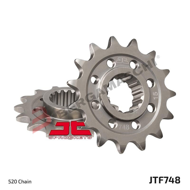 PIGNONE TRASMISSIONE PER MOTO JT 748 Z14 JTF748.14 14 DENTI ACCIAIO PASSO 520