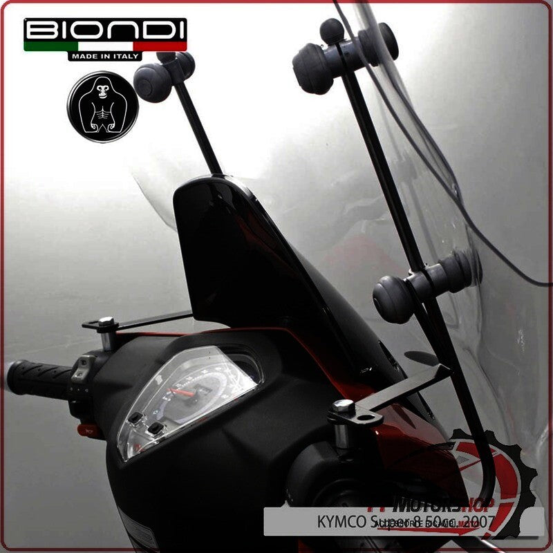 KIT ATTACCHI PARABREZZA SCOOTER PER KYMCO SUPER 8 50 BIONDI 8500640 07>12