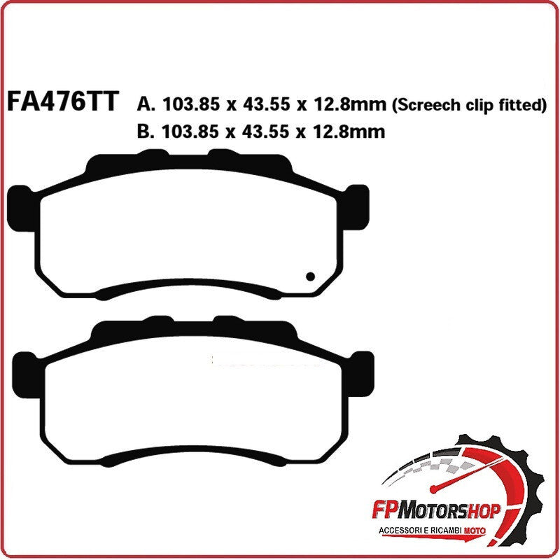 PASTIGLIE PASTICCHE FRENI TT PER HONDA MUV 700 09> 13 EBC FA476TT BIG RED 09>13